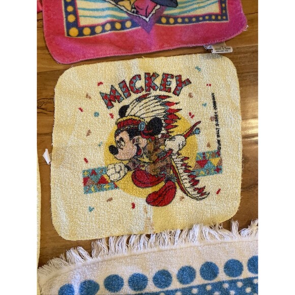 6 VTG Bath Hand Towel Lot Mickey Minnie Mouse Walt Disney Towel Set Colorful - Picture 3 of 8